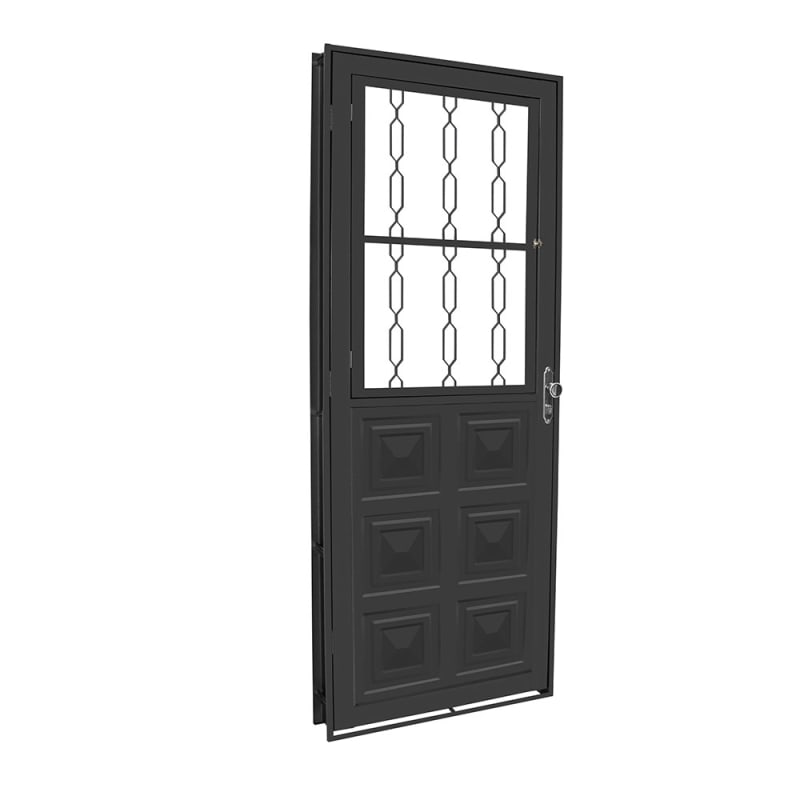 PORTA AÇO PRETO VISOR 1/2