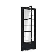 PORTA AÇO PRETO 3/4 VISOR