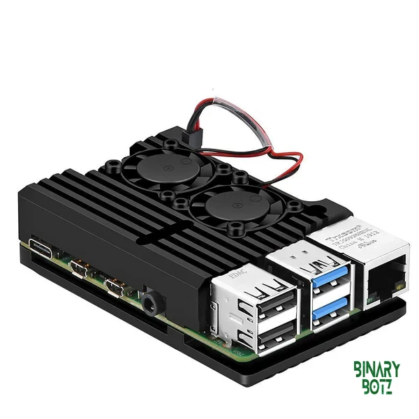 Aluminium Alloy Raspberry Pi 4 Cooling Case with Dual Quiet Fans product image