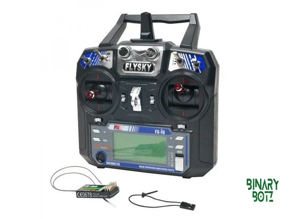 FlySky FS-i6 6CH 2.4GHz RC Transmitter with FS-iA6 Receiver for Arduino, ESP32, Drone & Robotics Projects product image