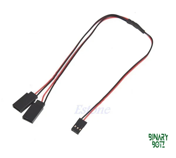 1JR Male to 2 Futaba Female Y-Extension Servo Cable 30cm for Arduino, ESP32 & Robotics product image