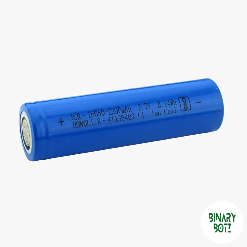 Binary Botz 18650 Li-Ion 3.7V 2200mAh 2C Battery for Arduino, Robotics & IoT Projects product image