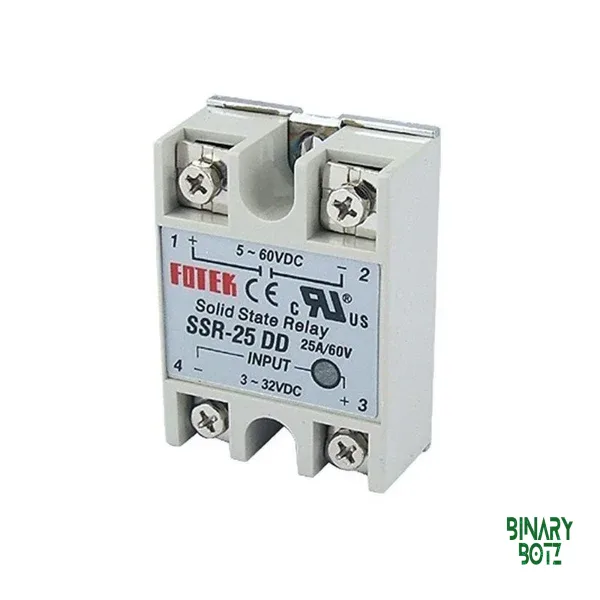Fotek 25A DC-DC Solid State Relay 3-32V DC Input 5-60V DC Output for Arduino, ESP32 & Robotics product image