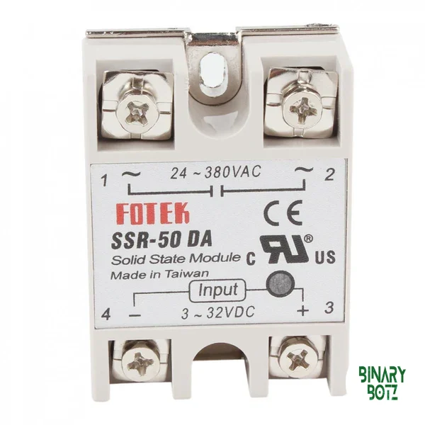 Fotek SSR-50DA Solid State Relay 3-32VDC 50A 24-380VAC for Arduino ESP32 product image