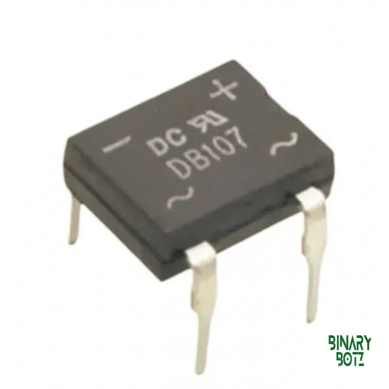 DB107 1A Bridge Rectifier 1000V for Arduino, ESP32 & Robotics Projects product image