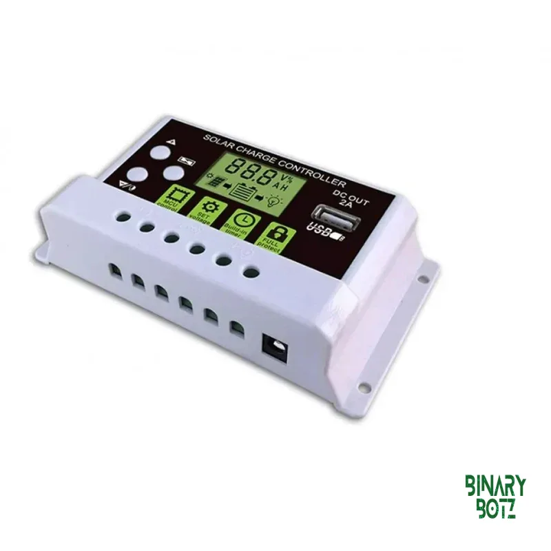 30A PWM Solar Charge Controller for 12V/24V Lithium Batteries with LCD Display product image