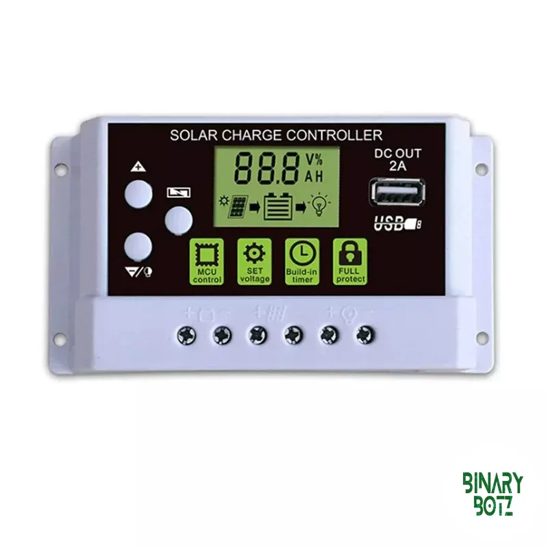10A PWM Solar Charge Controller 12V/24V Auto LCD USB 5V 3A for Arduino ESP32 DIY product image