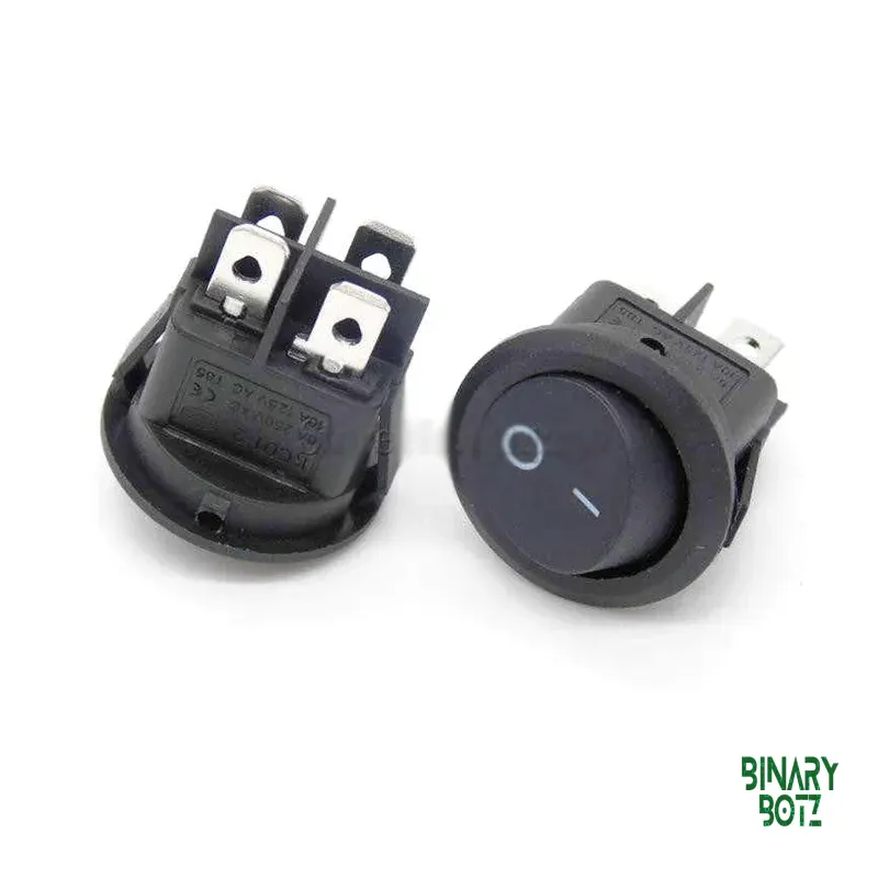 DPST 6A 250V AC Round Rocker Switch ON-OFF for Arduino Projects India product image