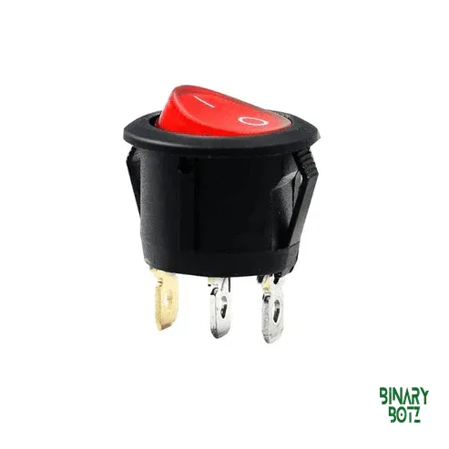 DPST Round Rocker Switch 6A 250V Red LED Indicator for Arduino & IoT product image