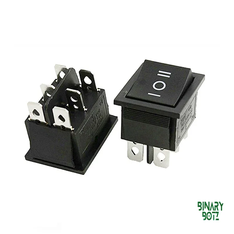 DPDT ON-OFF-ON Rocker Switch 10A 250V for Arduino Robotics Projects India product image