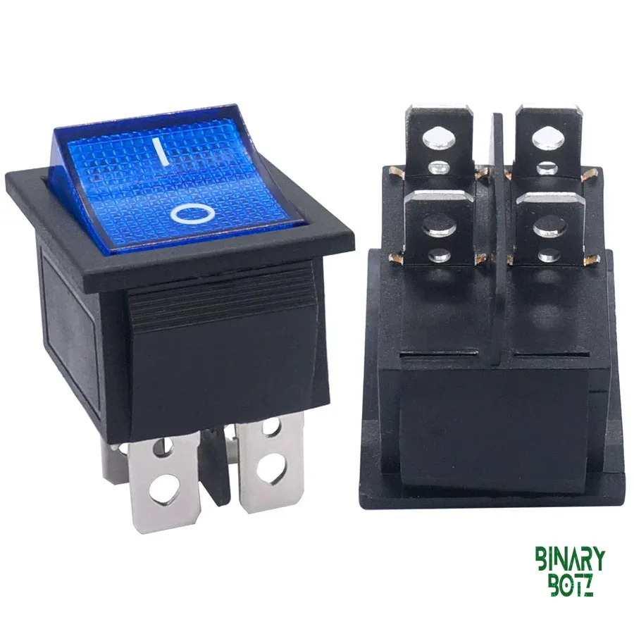 KCD4 DPST 16A 250V Blue LED Rocker Switch for Arduino Robotics India product image