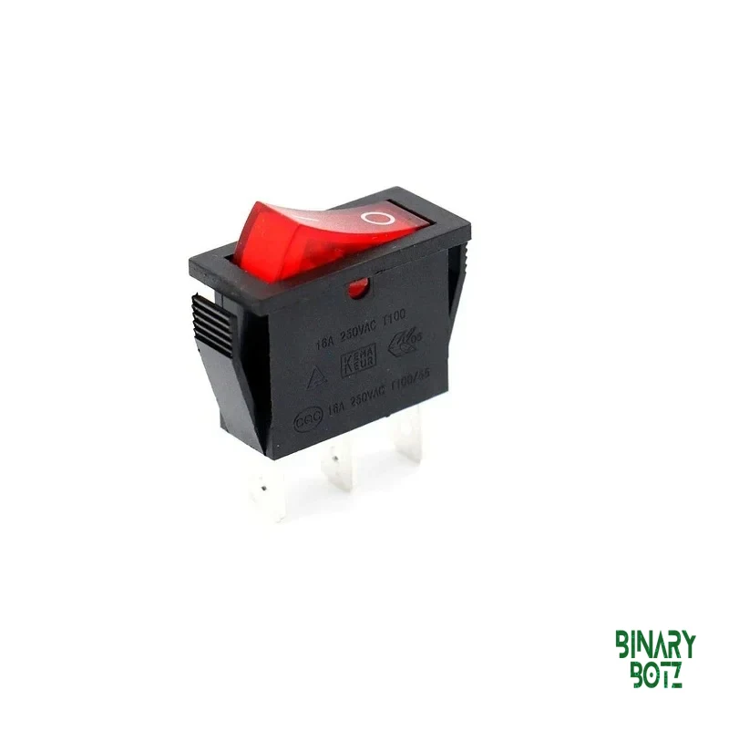 16A 250V SPDT Red LED Rocker Switch for Arduino & Robotics Projects product image