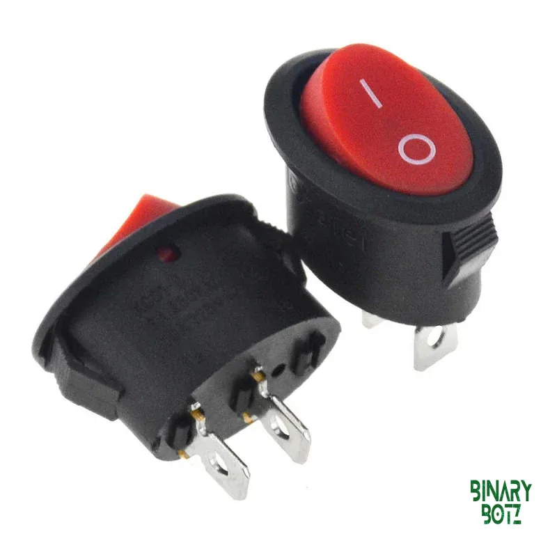 10A 250V AC SPST Red Oval Rocker Switch for Arduino & DIY Projects product image