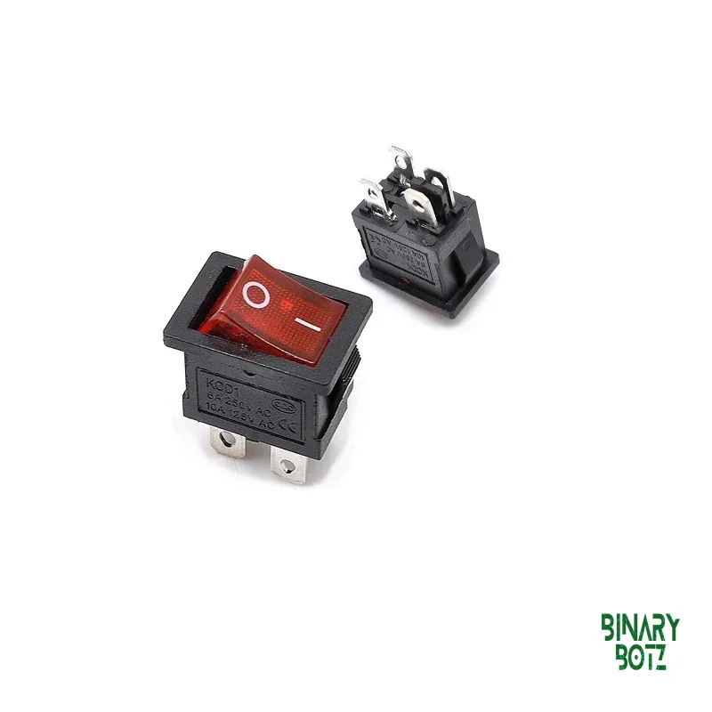 6A 250V SPDT ON-OFF Rocker Switch with Indicator Light for Arduino & Robotics product image