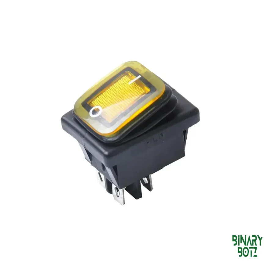 Yellow Illuminated DPST Rocker Switch 12V 30A 4-Pin for Arduino Projects product image