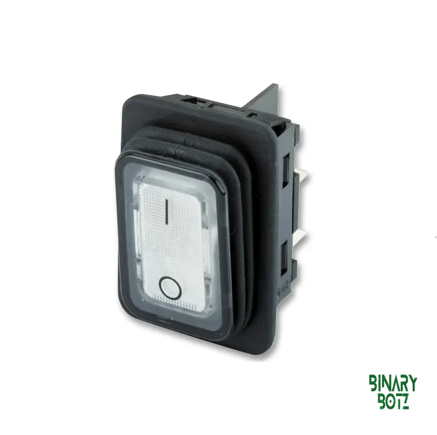 12V 250V 30A DPST Illuminated Rocker Switch with White LED for Arduino ESP32 product image