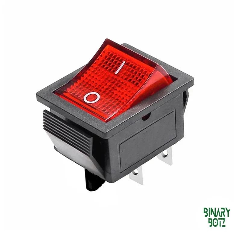 KCD4 Red 250V 16A DPST Rocker Switch with Indicator Light for Arduino & DIY Projects product image