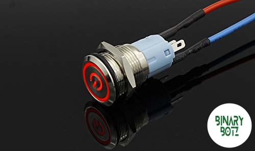 16mm Red LED Metal Push Button Switch 12V Momentary for Arduino ESP32 IoT Projects product image