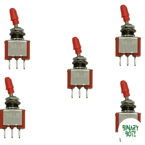 SPDT Sub-Miniature Toggle Switch 5-Pack for Arduino, ESP32 & Robotics product image