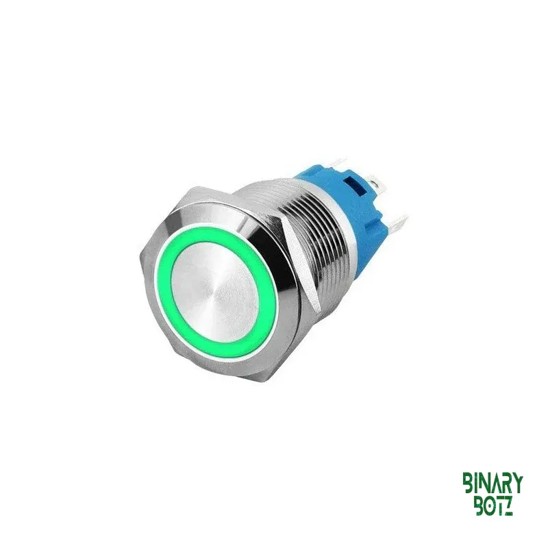 Green 22mm Latching Metal Push Button Switch with LED for Arduino & IoT product image