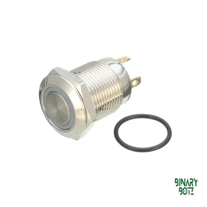 12mm 12V Self-Lock Metal Push Button Switch with White LED Ring for Arduino & ESP32 product image