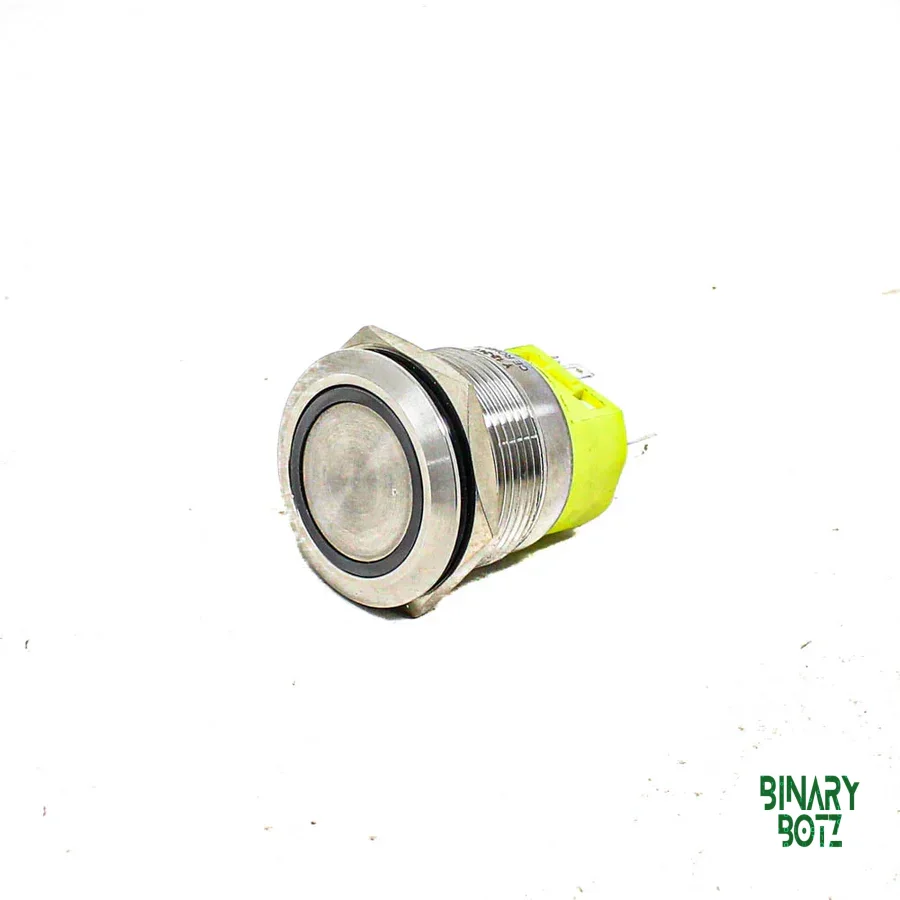 16mm Yellow LED Momentary Metal Push Button Switch 12V-24V for Arduino ESP32 Robotics product image