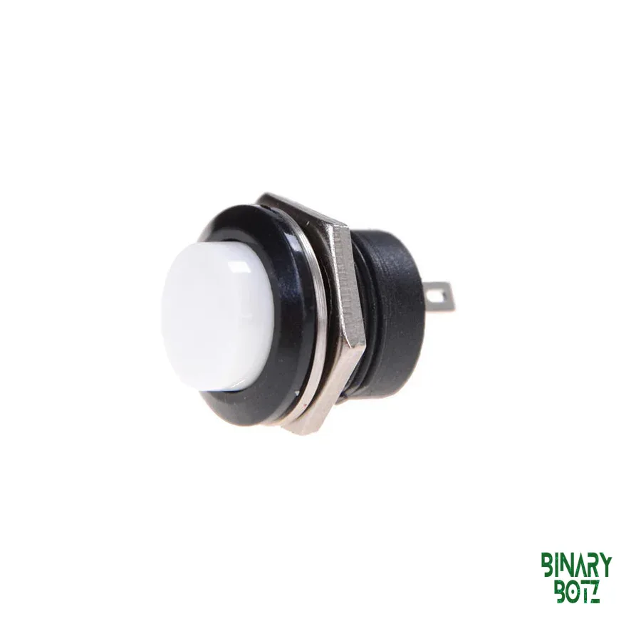White 16mm Momentary Push Button Switch 2-Pin Self-Reset for Arduino ESP32 DIY product image
