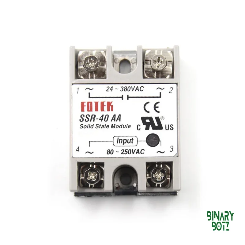 Fotek SSR-40AA AC to AC Solid State Relay 80-250V 40A Arduino product image