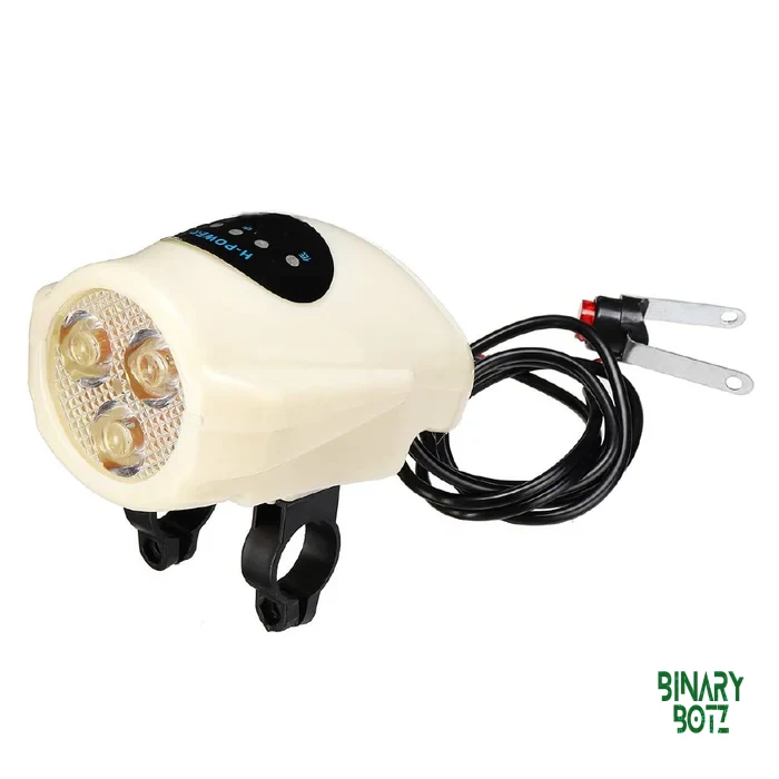 24V LED E-Bike Front Headlight with Power Display & Horn for Indian Roads product image