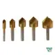 5-Piece Titanium Countersink Drill Bit Set 6-19mm for Wood Metal HSS Hex Shank product image