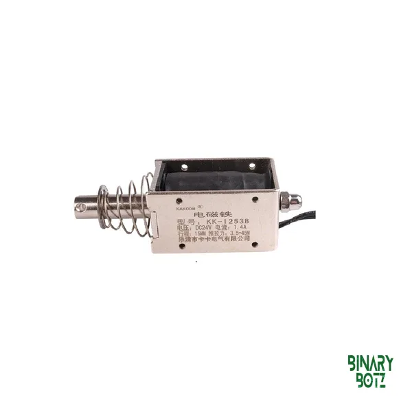 KK-1253B 12V/24V DC Push-Pull Solenoid Electromagnet 15mm Stroke 3.5-45N for Arduino Robotics product image