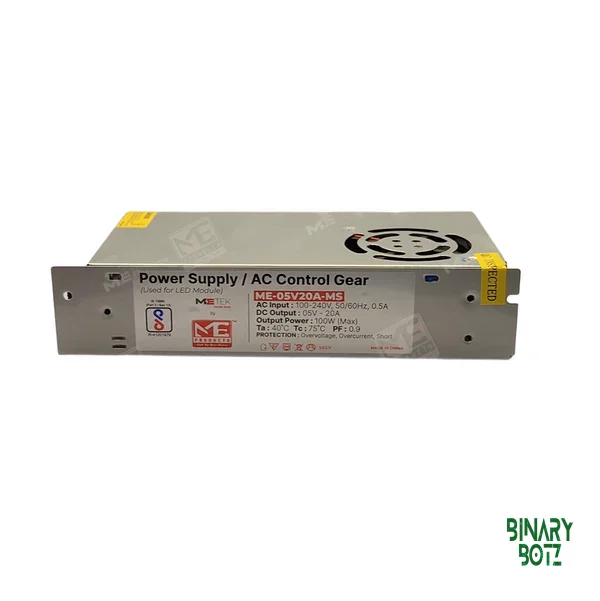 METEK 5V 20A 100W Enclosed Power Supply (ME-05V20A-MS) – Compact Industrial SMPS product image