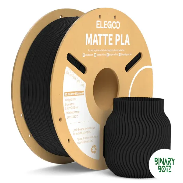 ELEGOO PLA Matte Filament (Black)1.75mm – Versatile Printing Material,1kg product image