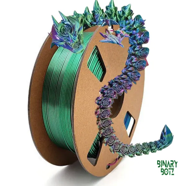 Silk Tri-Colour Red, Blue, and Green 1.75mm PLA 3D Printer Filament | Premium Silk Finish product image
