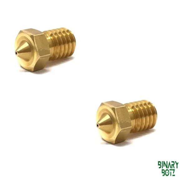 M6 Thread Brass Nozzle V5 V6 UM Compatible – 1.75mm x 0.2mm (for 3D printer) (2 pcs) product image