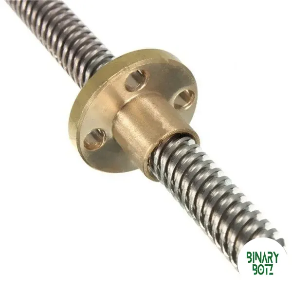 400mm Trapezoidal Lead Screw 8mm Thread 2mm Pitch Lead Screw with Copper Nut product image