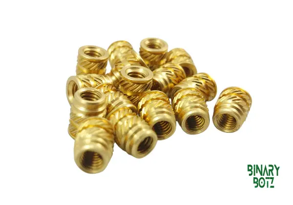 M5 X 4 mm Brass Heat set Threaded Round Insert Nut – 50 Pcs product image