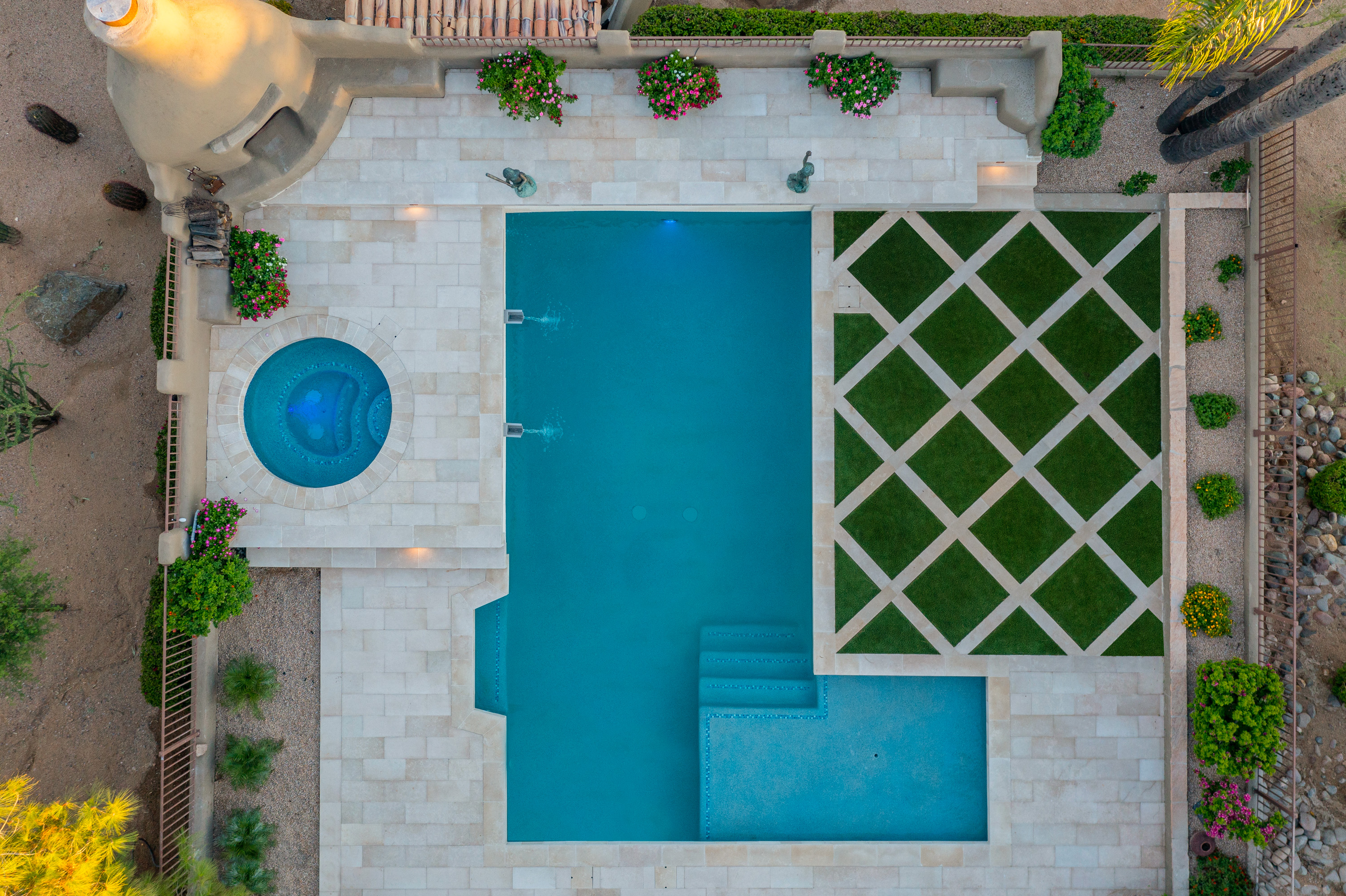 Aerial pool remodel Cave Creek Arizona