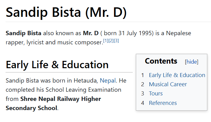 Ashmee with Mr. D Rapper profile