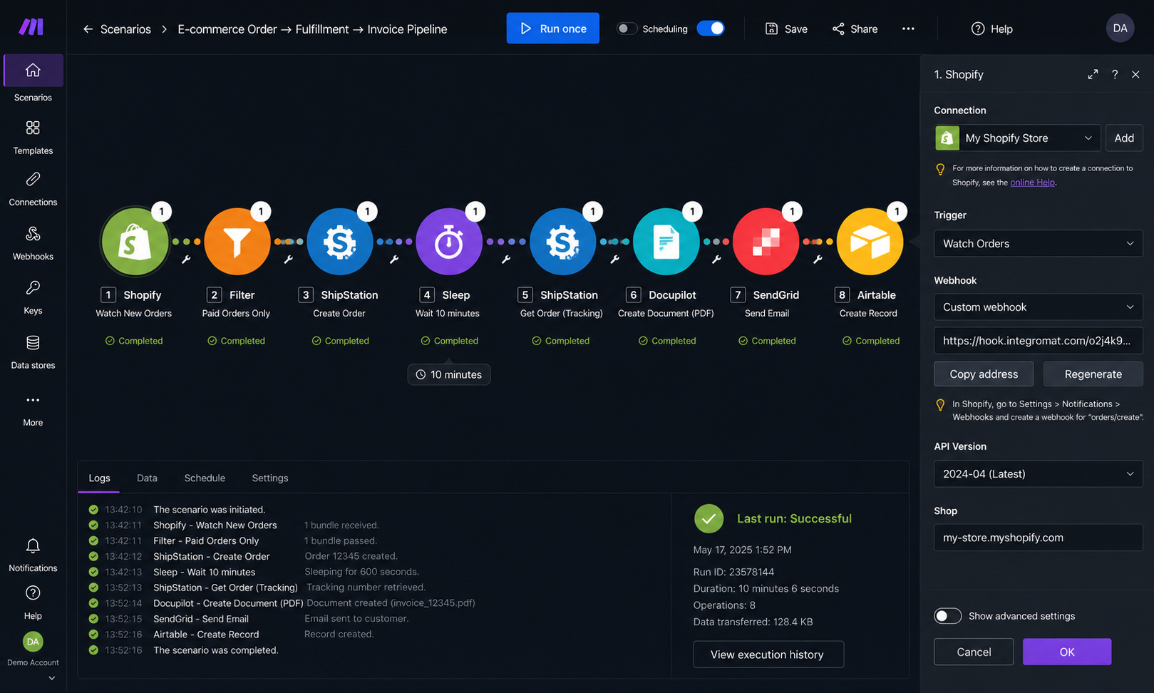 E-commerce Order Automation Pipeline