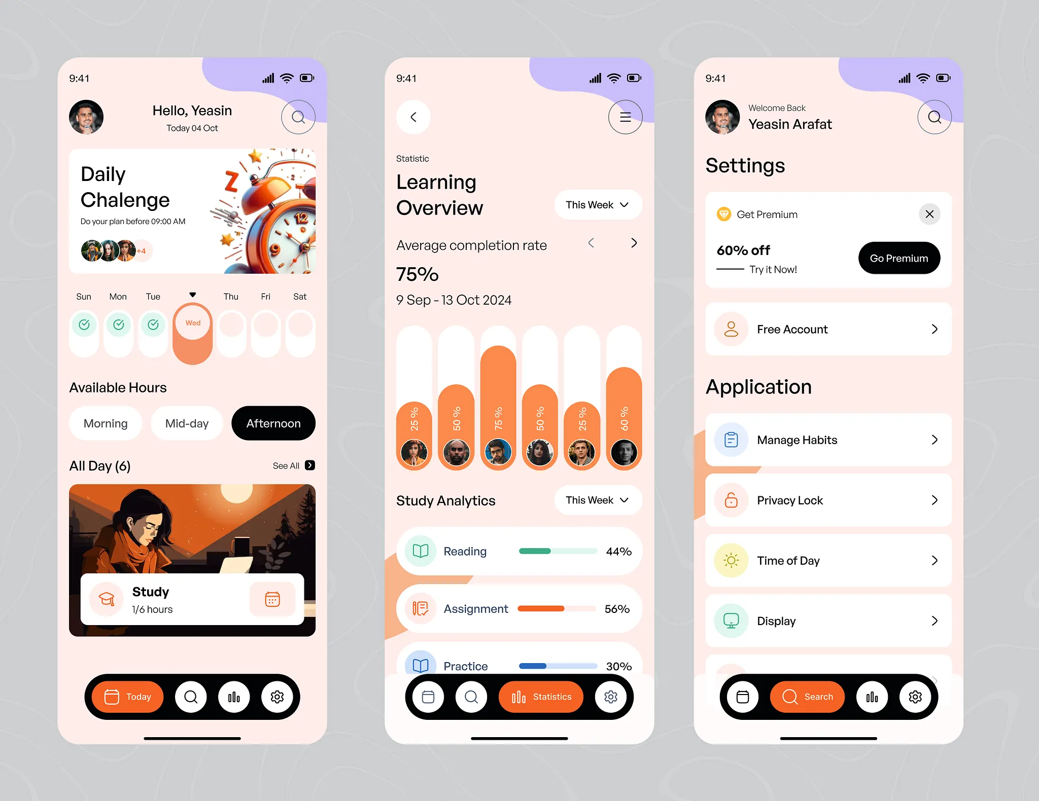Haptive - Habit Tracker & Goal App Redesign