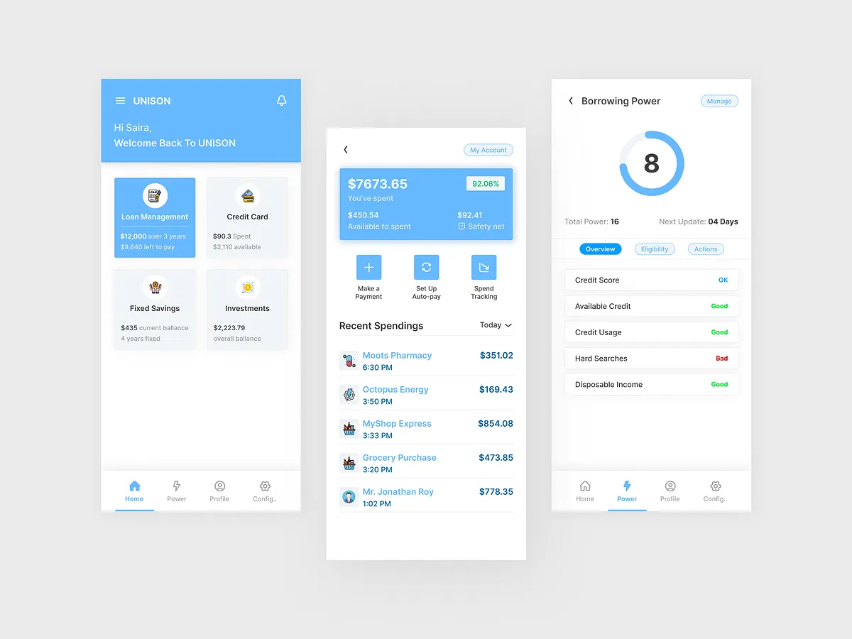 Unison - Fintech Mobile App Design