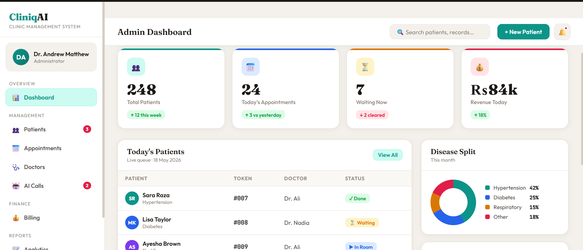 AI Clinic Management Platform