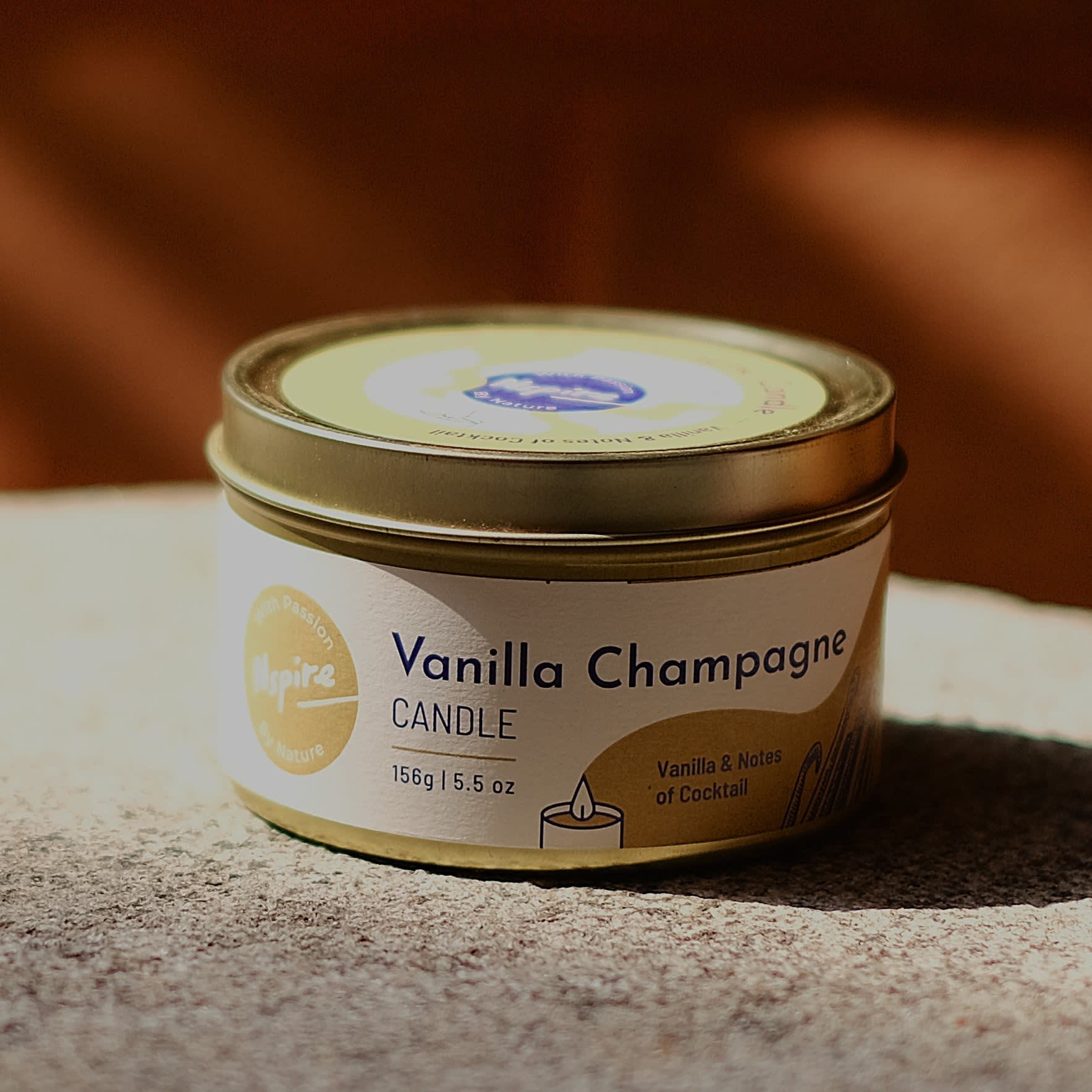 Nspire Vanilla Champagne Soy Wax Tin Candle