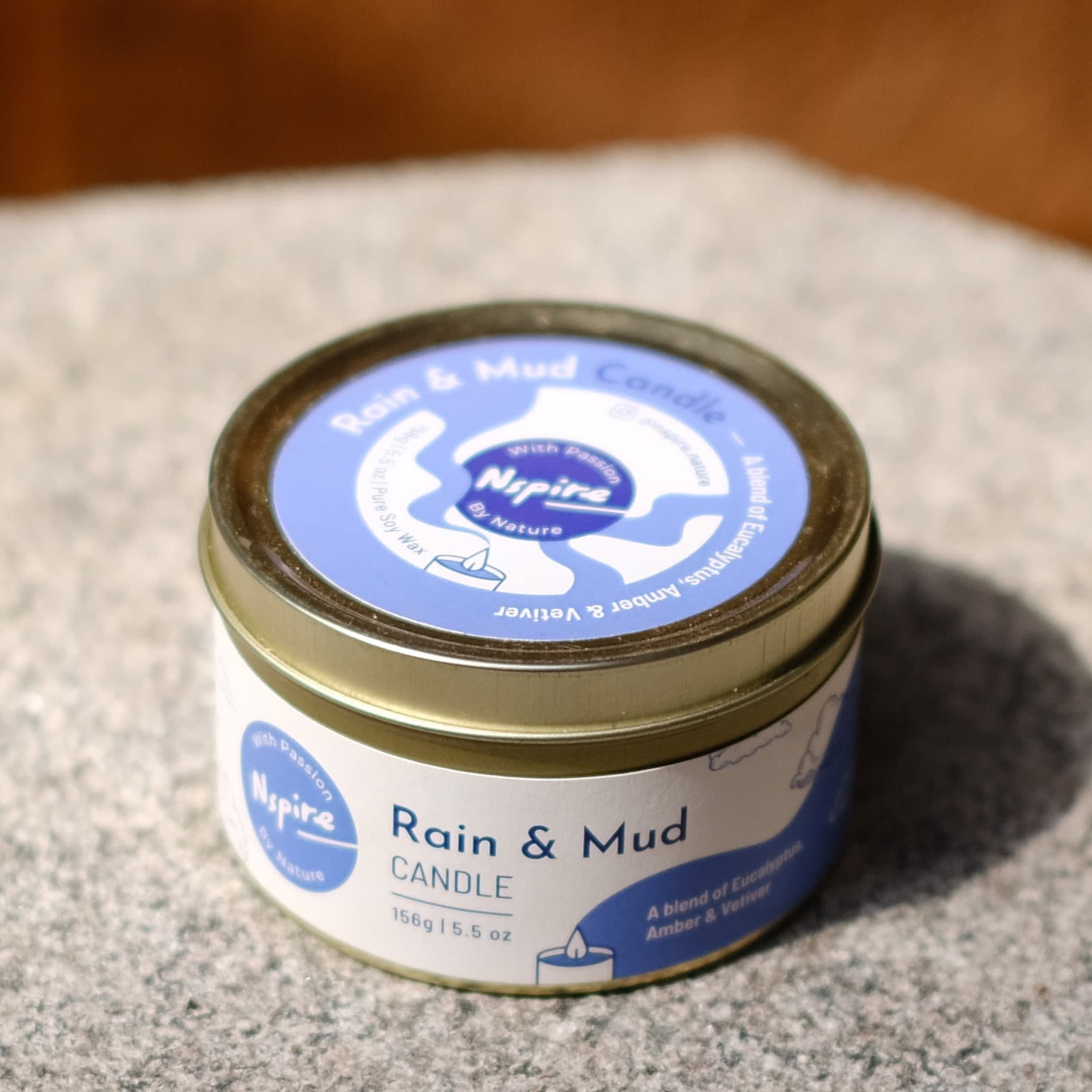 Nspire Rain-Mud Soy Wax Tin Candle