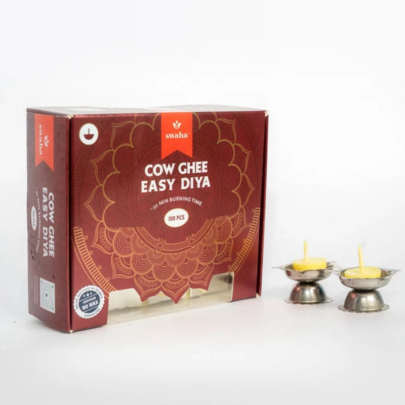 Swaha - Cow Ghee Diya Wicks 100 Pcs - 30 Min