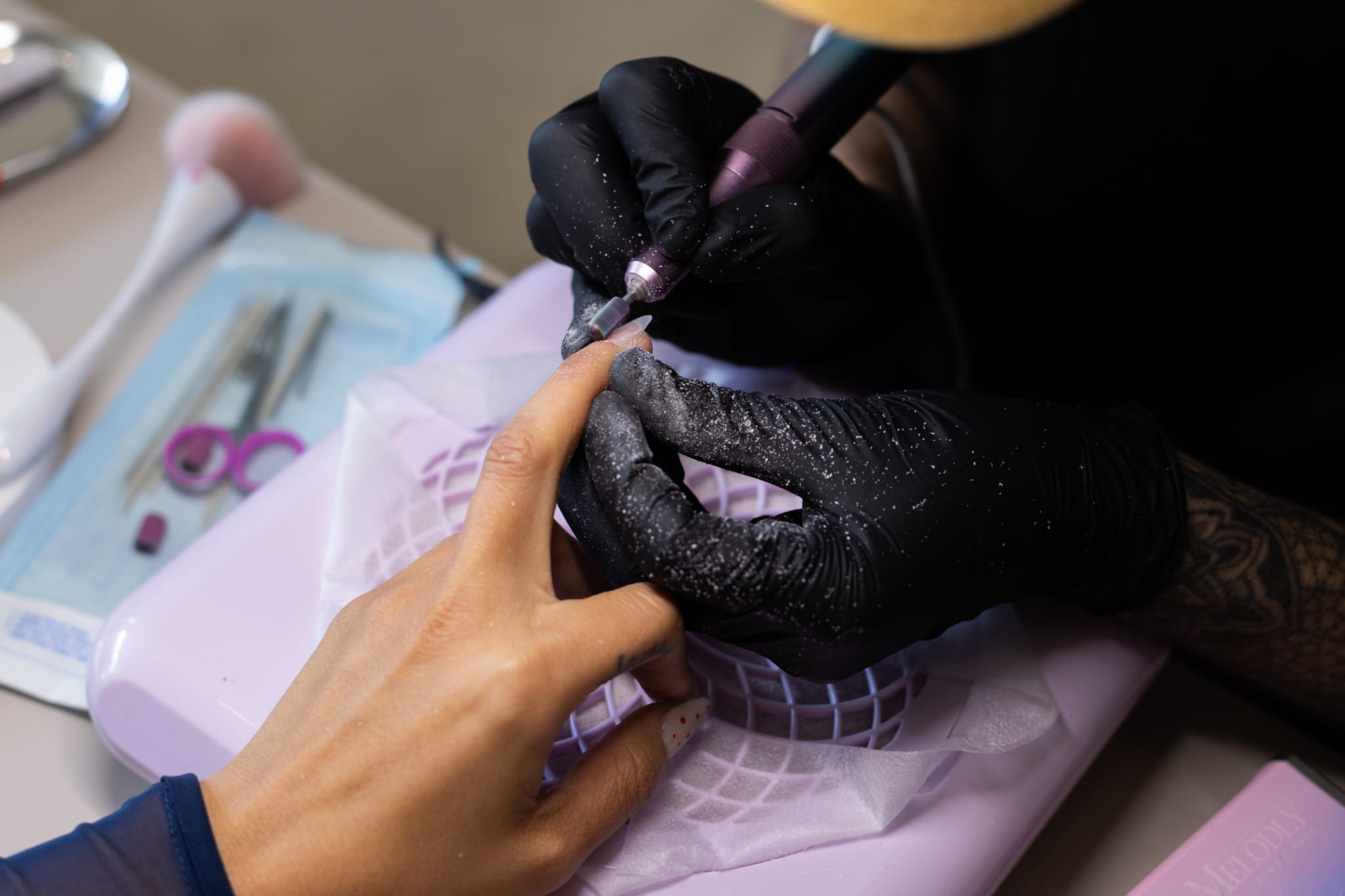 High-end nail studio work.