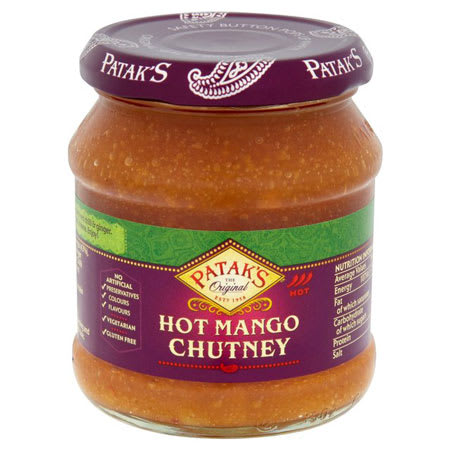 patak's hot mango chutney 340g