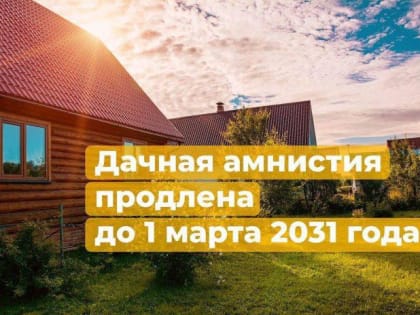 «Дачную амнистию» продлили до 2031 года