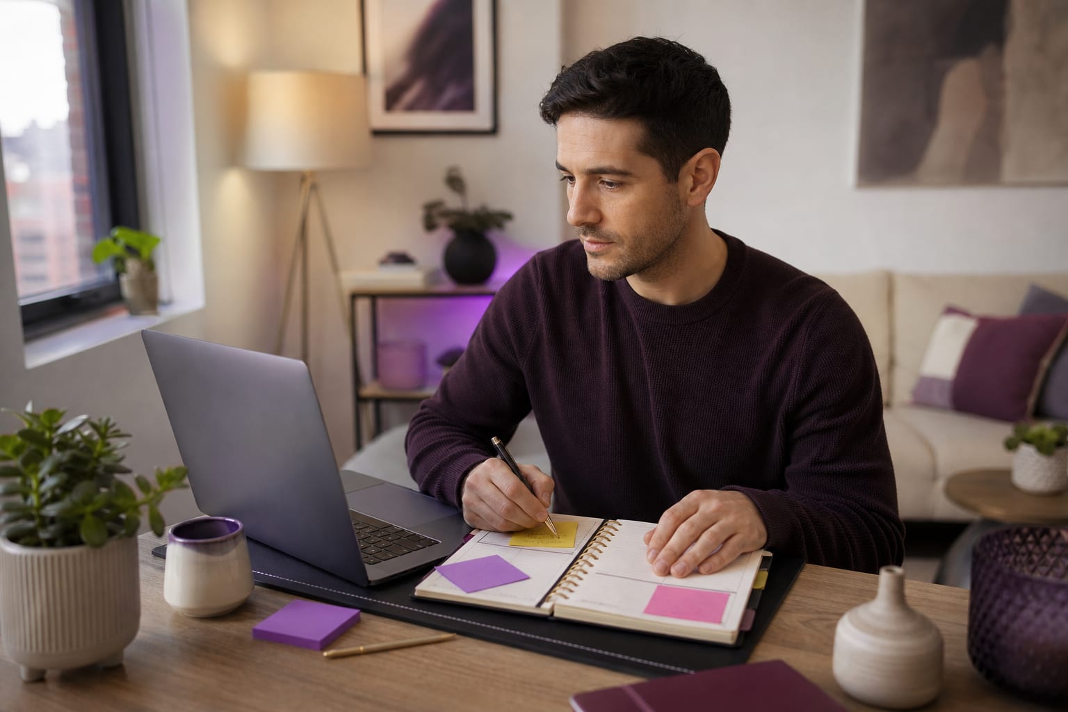 Man receiving online ADHD treatment with a licensed psychiatric provider at home